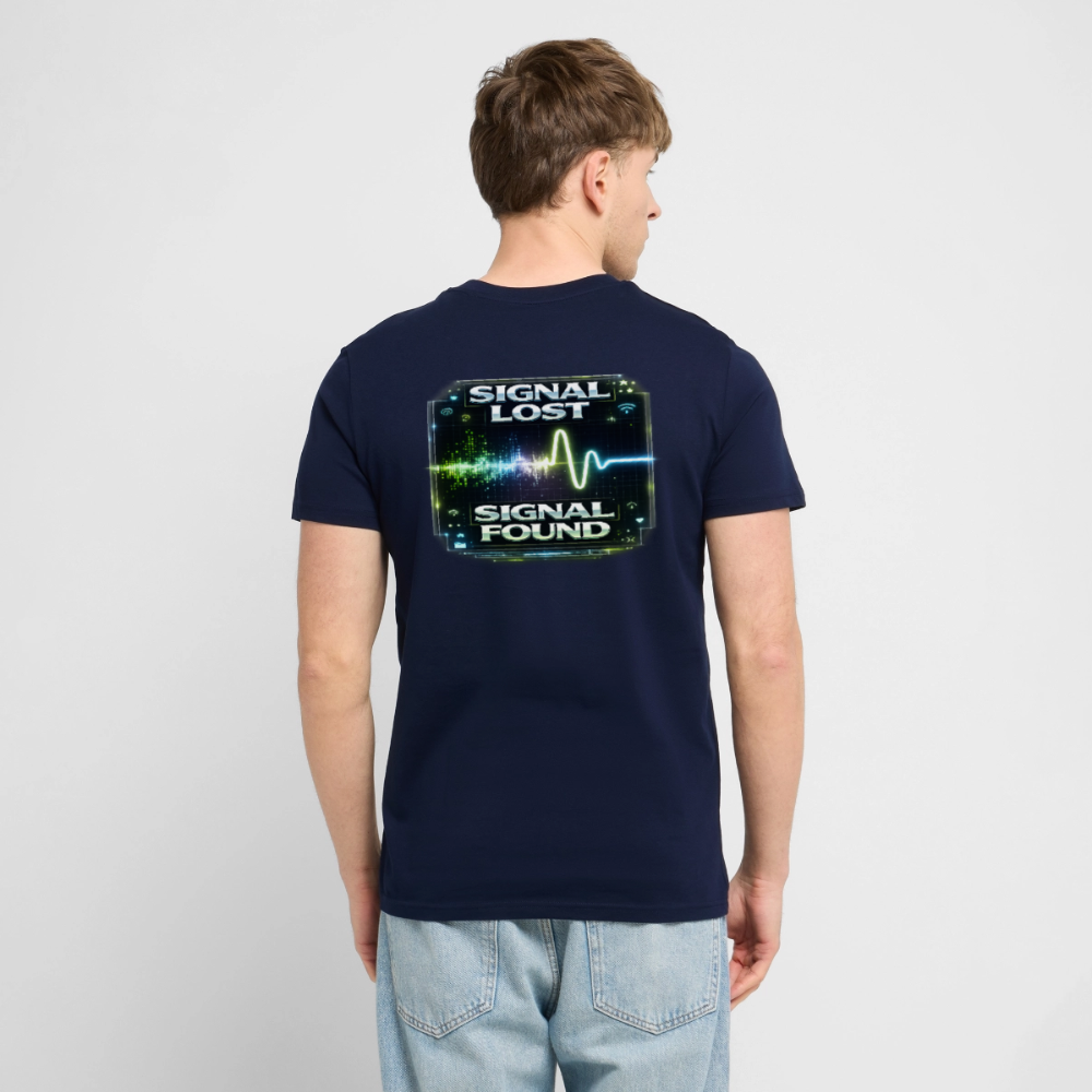 Organic T-Shirt - Signal Restored - navy
