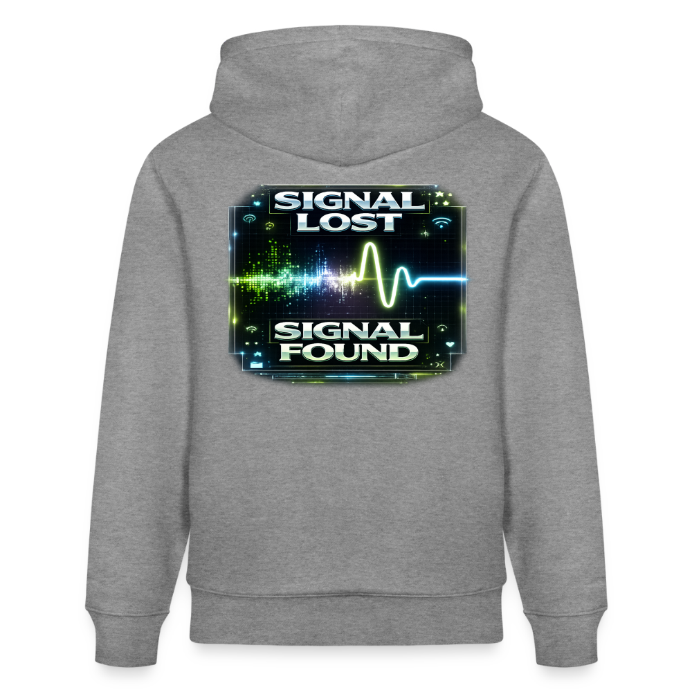 Organic Hoody - Signal Restored - slub heather grey