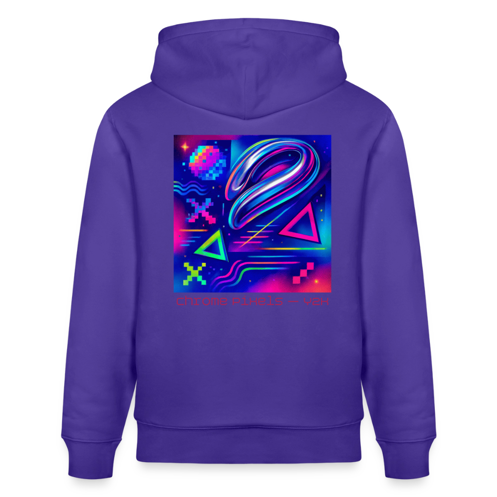Organic Hoody - Neon Geometrics - purple love 