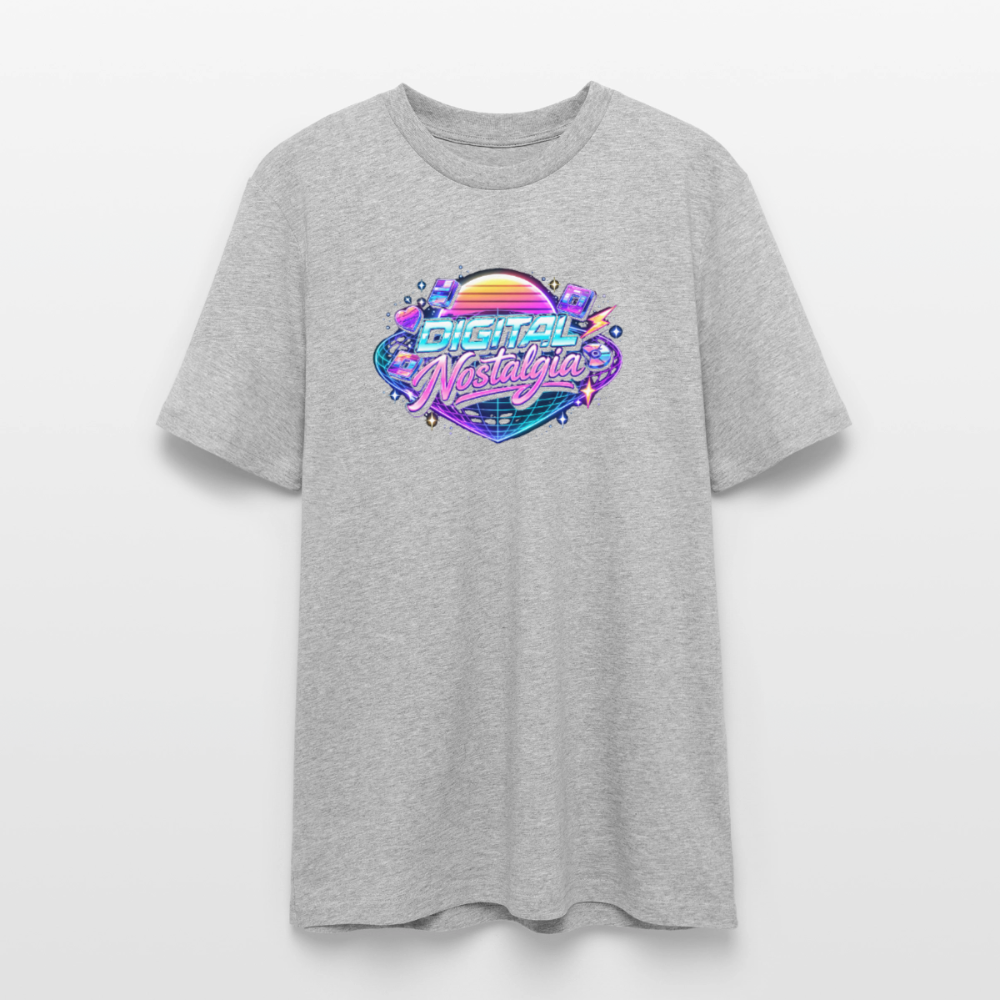 Organic T-Shirt - Retro Future Wave - heather grey