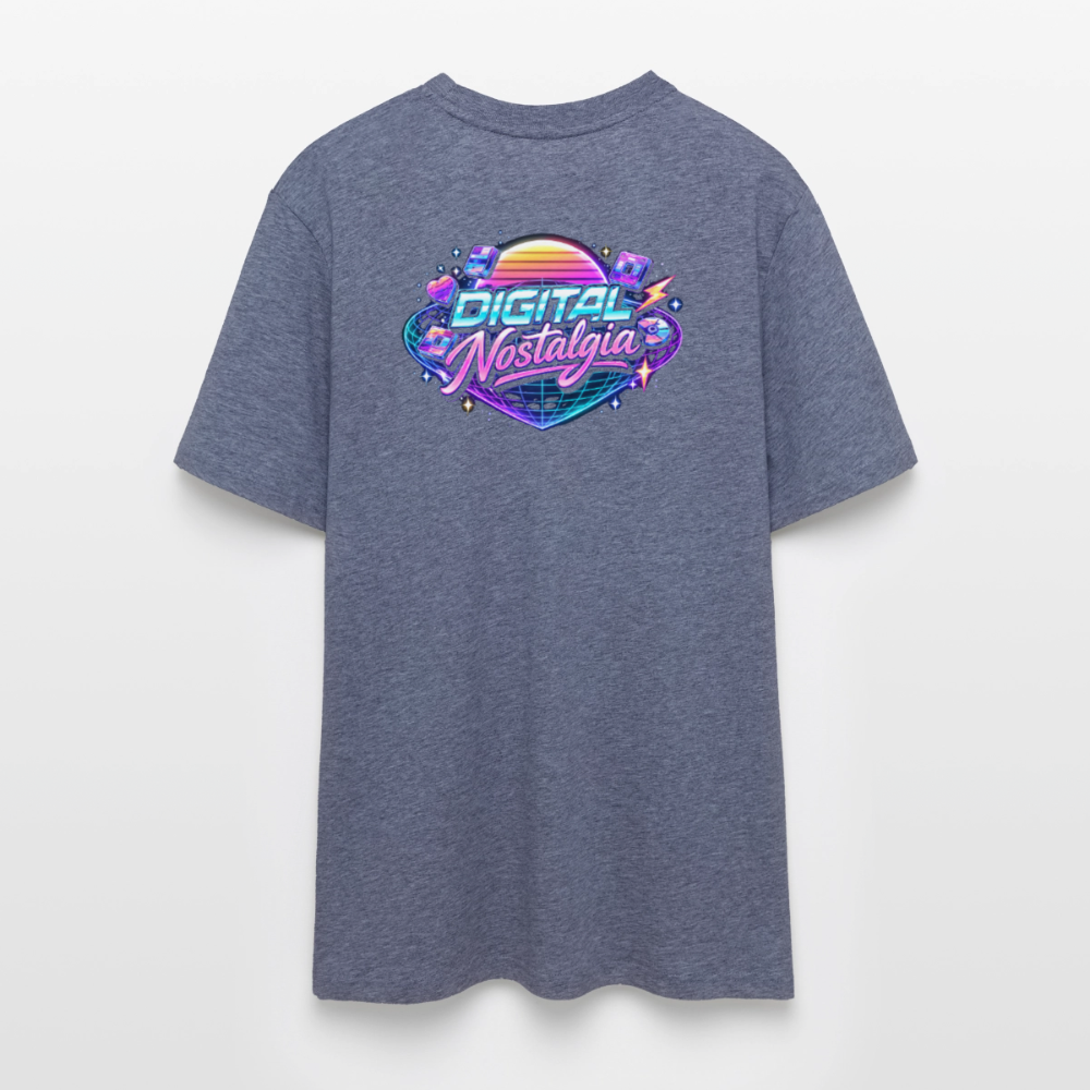 Organic T-Shirt - Retro Future Wave - dark heather blue