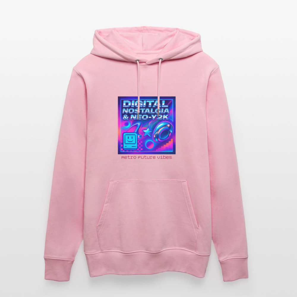 Organic Hoody - Digital Nostalgia - cotton pink