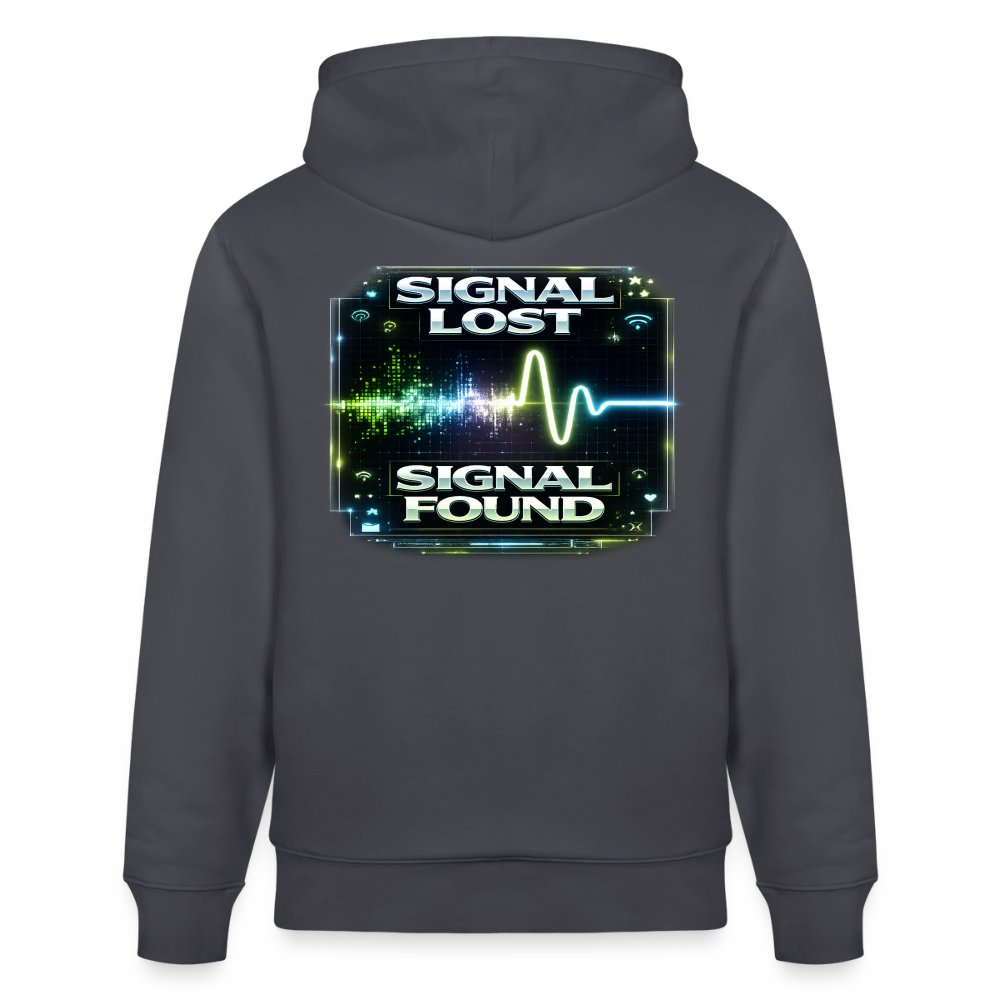 Organic Hoody - Signal Restored - indigo blue