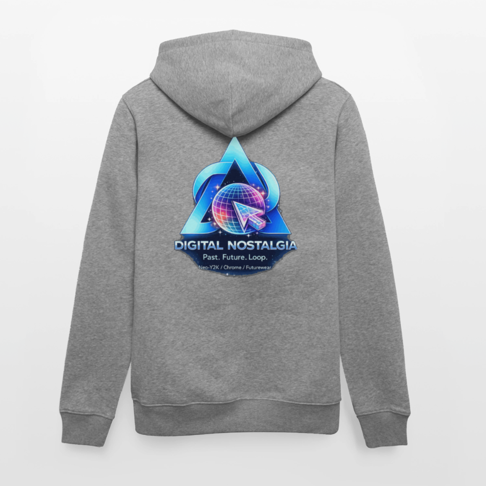 Organic Hoody - Eternal Quantum Era - slub heather grey