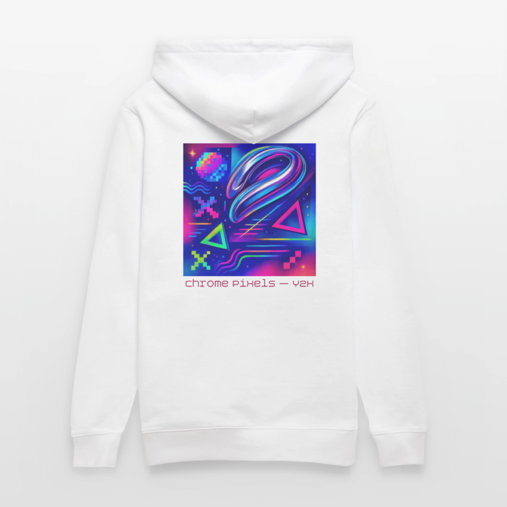 Organic Hoody - Neon Geometrics - white