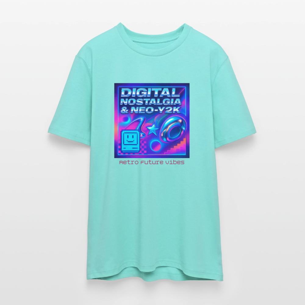 Organic T-Shirt - Digital Nostalgia - pool blue
