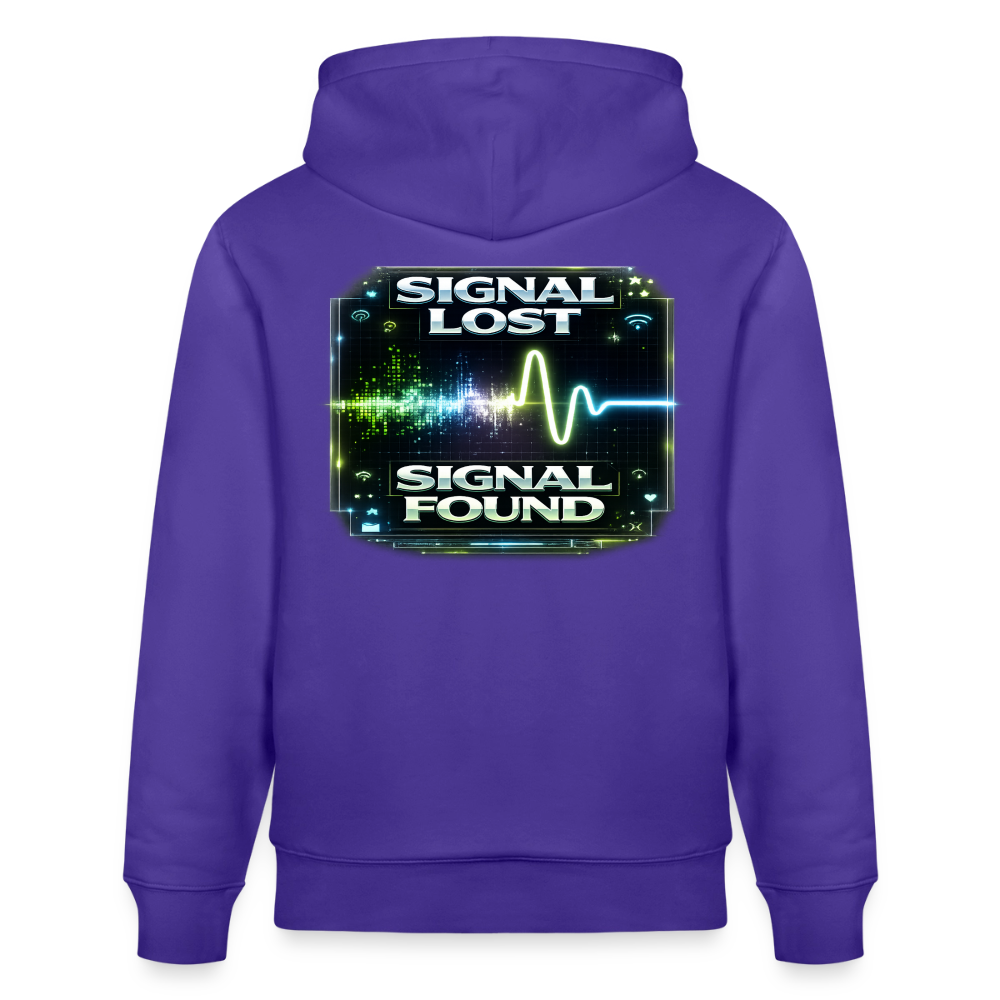 Organic Hoody - Signal Restored - purple love 