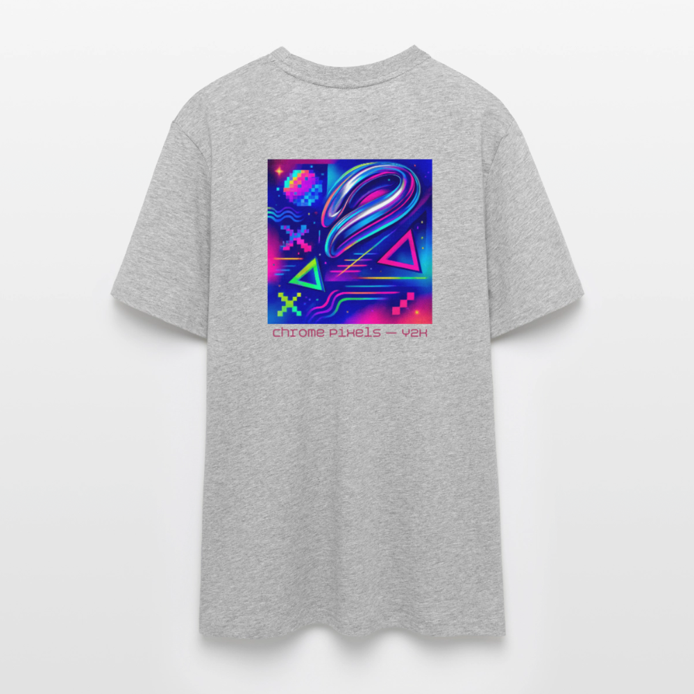 Organic T-Shirt - Neon Geometrics - heather grey
