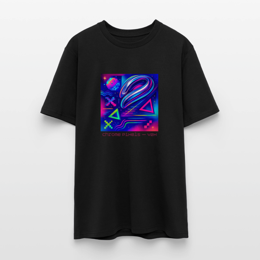 Organic T-Shirt - Neon Geometrics - black