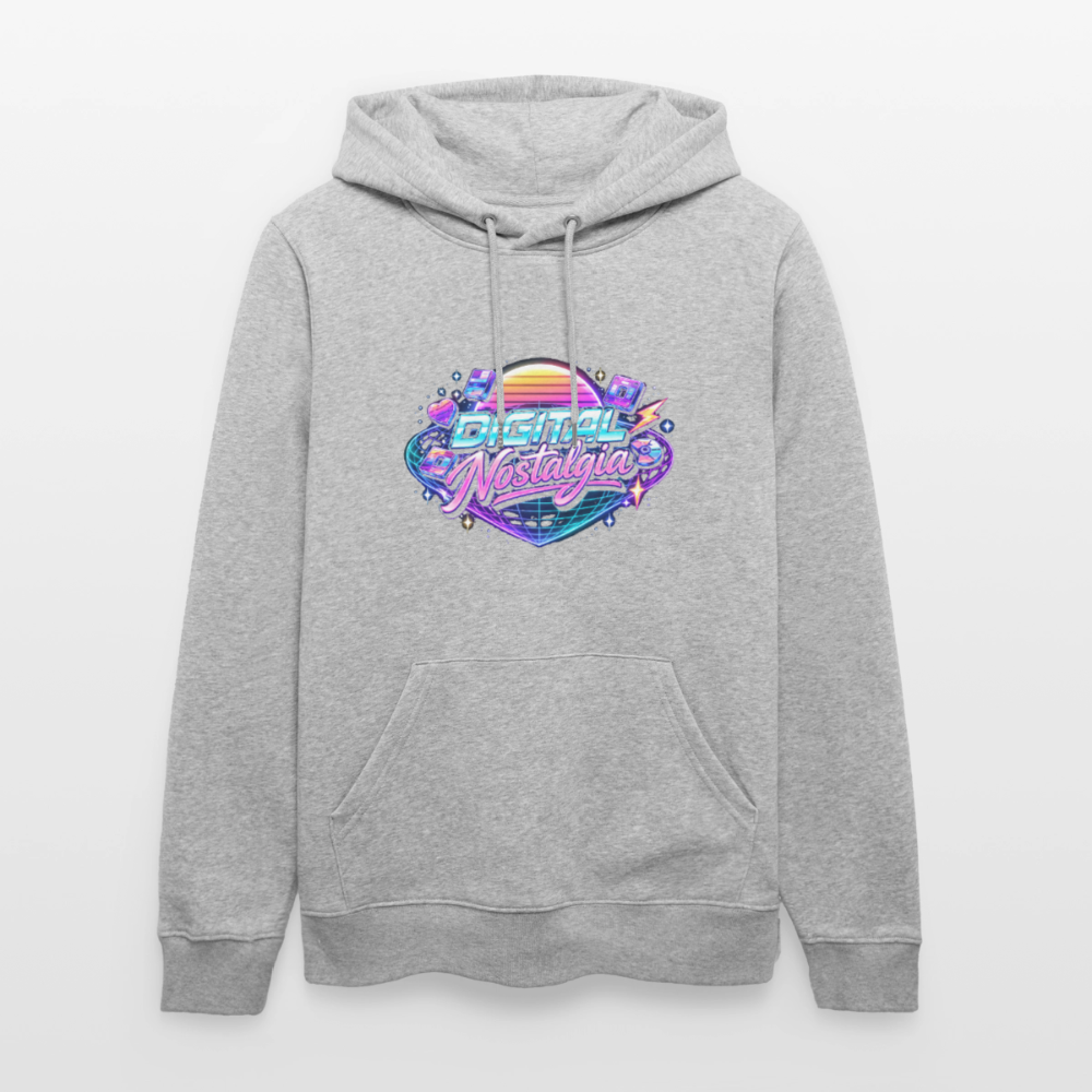 Organic Hoody - Retro Future Wave - heather grey