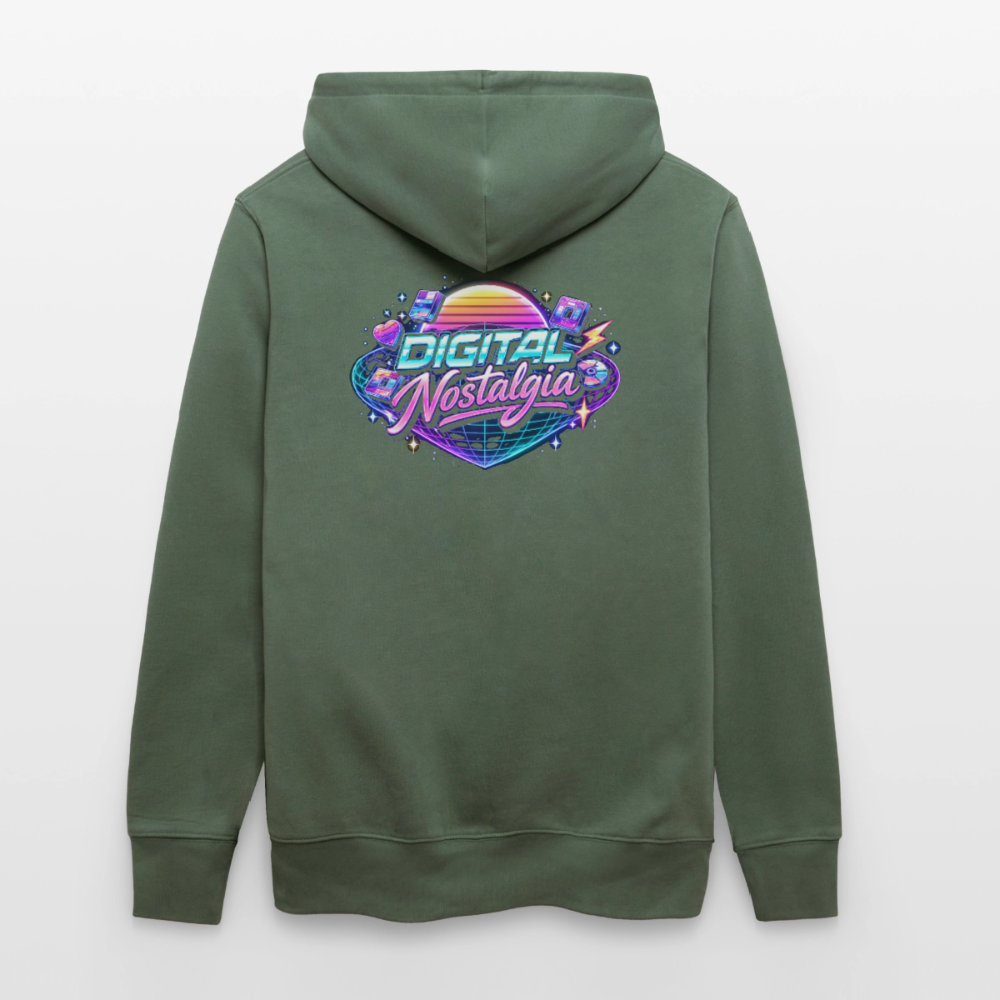 Organic Hoody - Retro Future Wave - cypress green