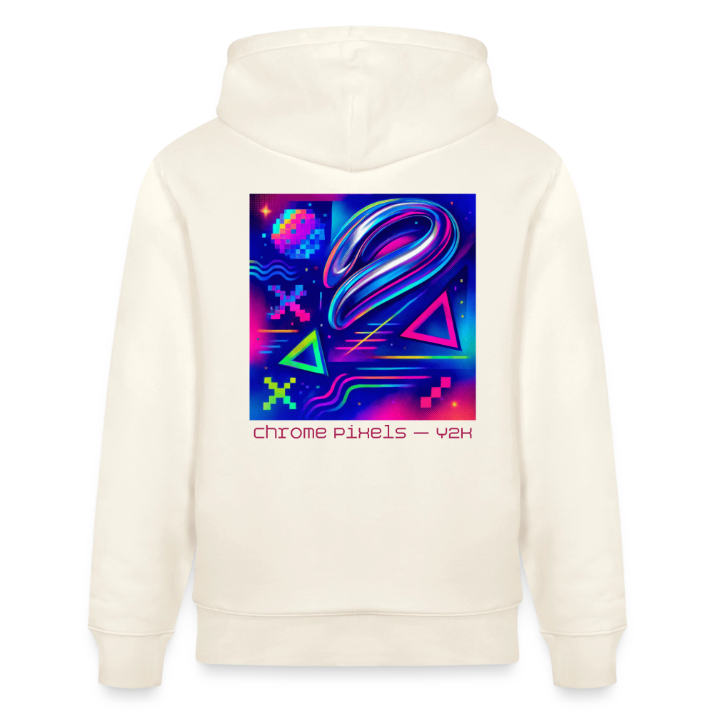 Organic Hoody - Neon Geometrics - natural white