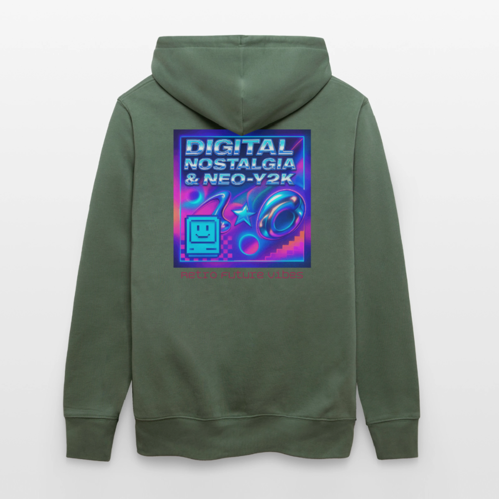 Organic Hoody - Digital Nostalgia - cypress green