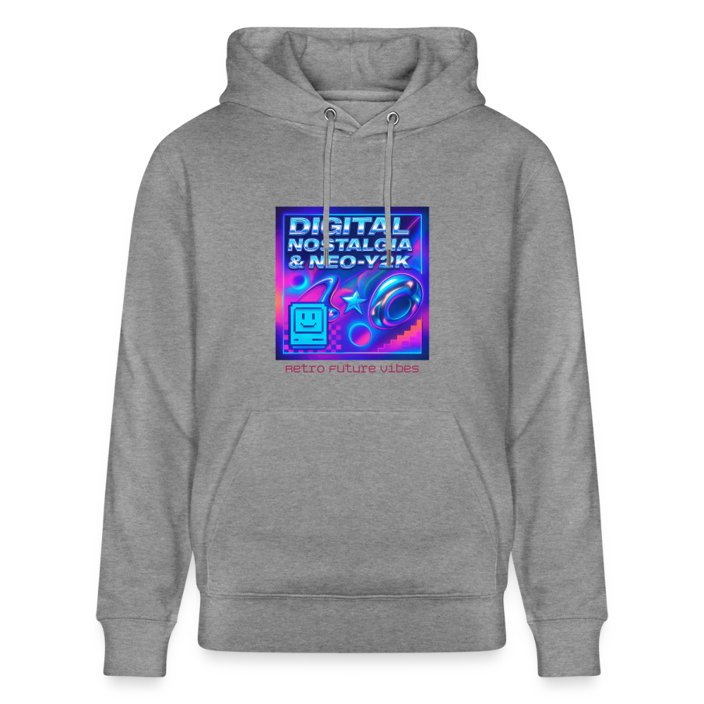 Organic Hoody - Digital Nostalgia - slub heather grey