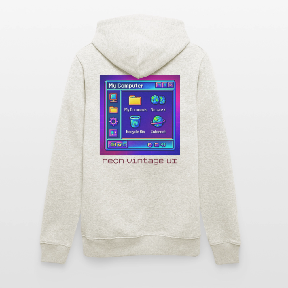 Organic Hoody - Retro Desktop - heather oatmeal