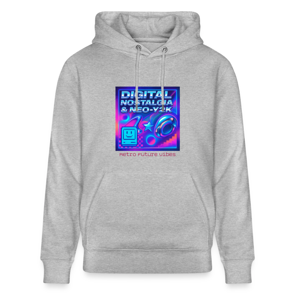 Organic Hoody - Digital Nostalgia - heather grey