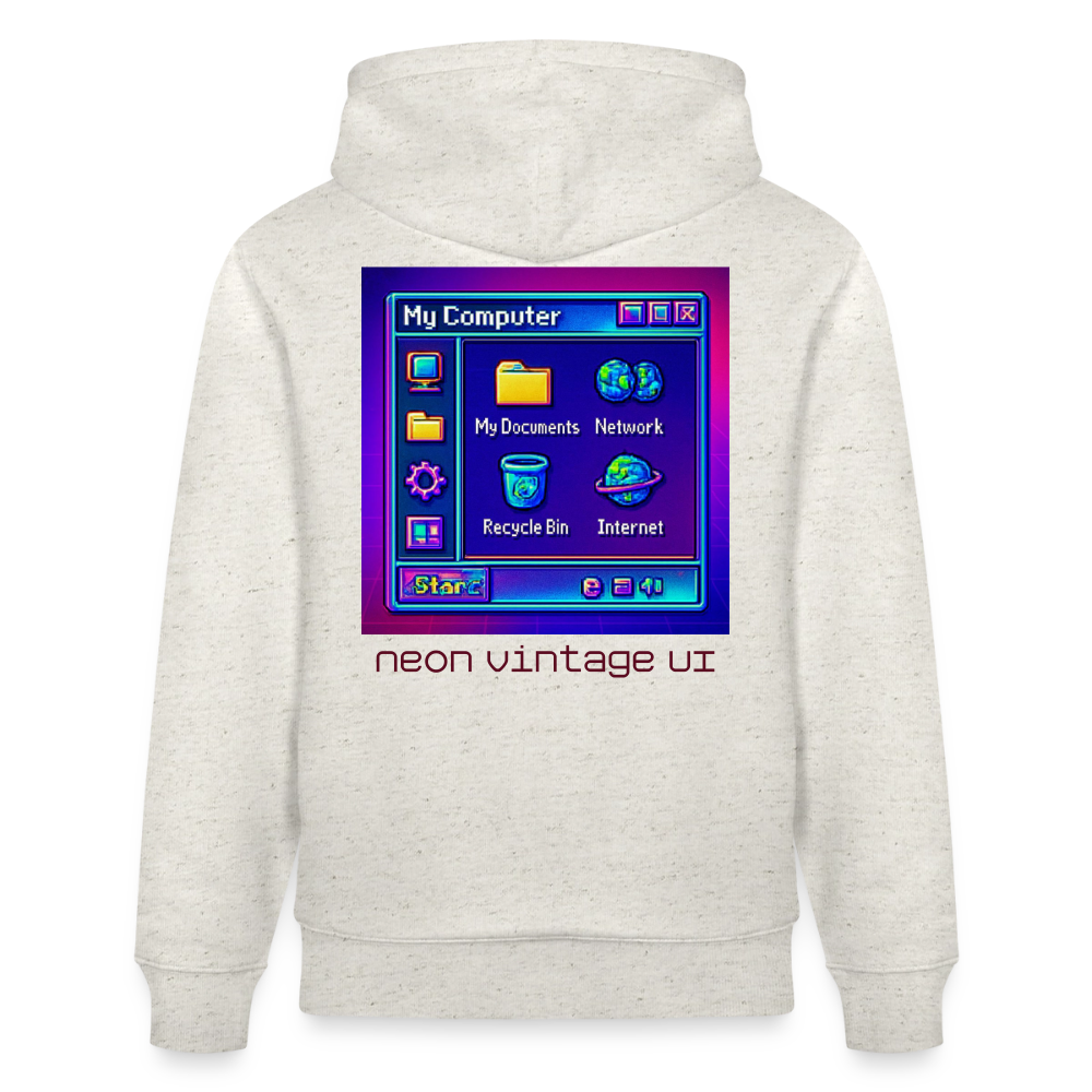 Organic Hoody - Retro Desktop - heather oatmeal