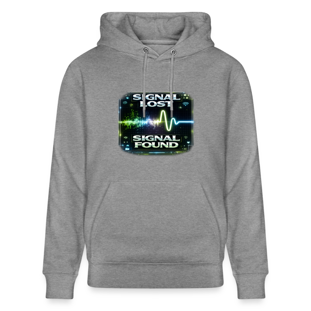 Organic Hoody - Signal Restored - slub heather grey
