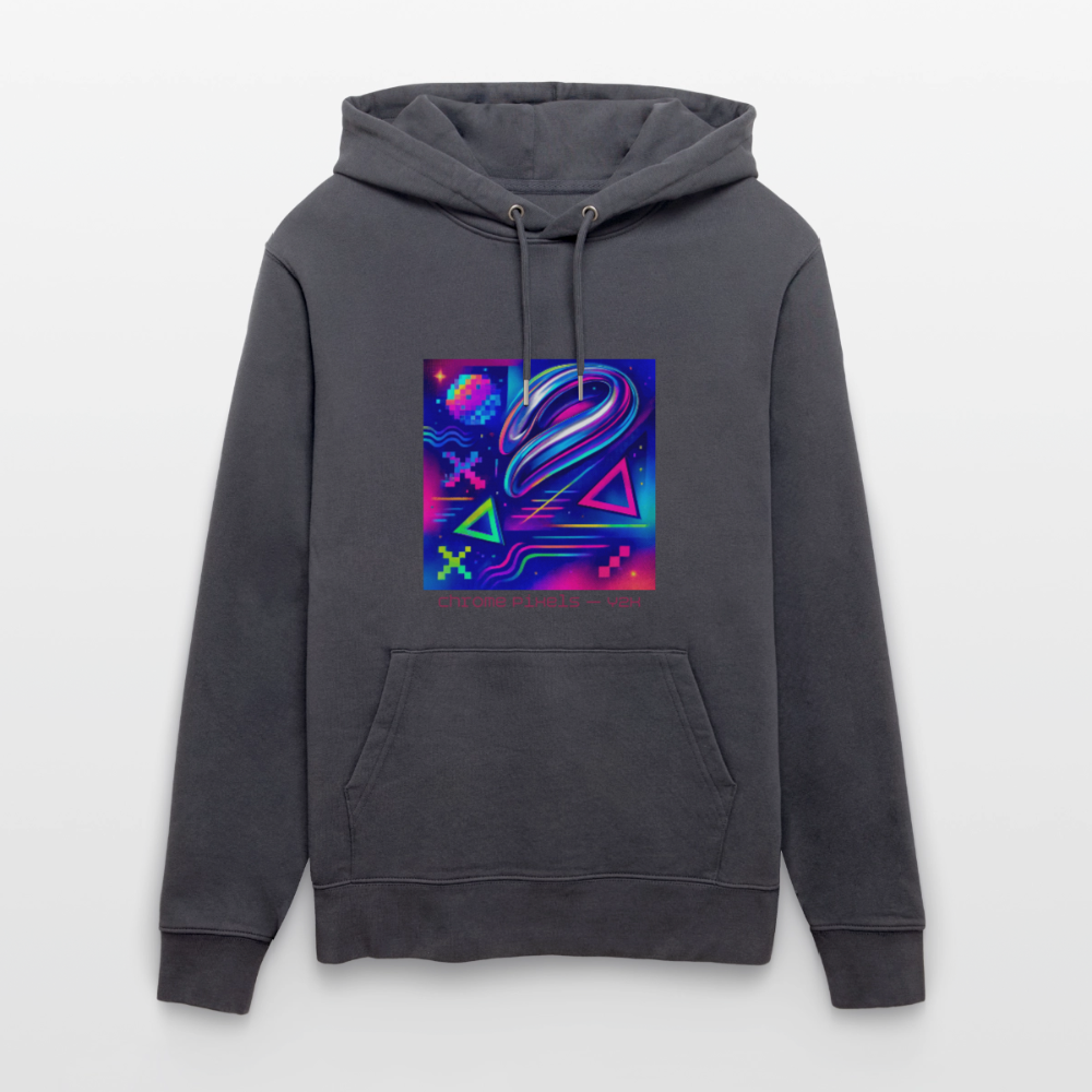 Organic Hoody - Neon Geometrics - indigo blue