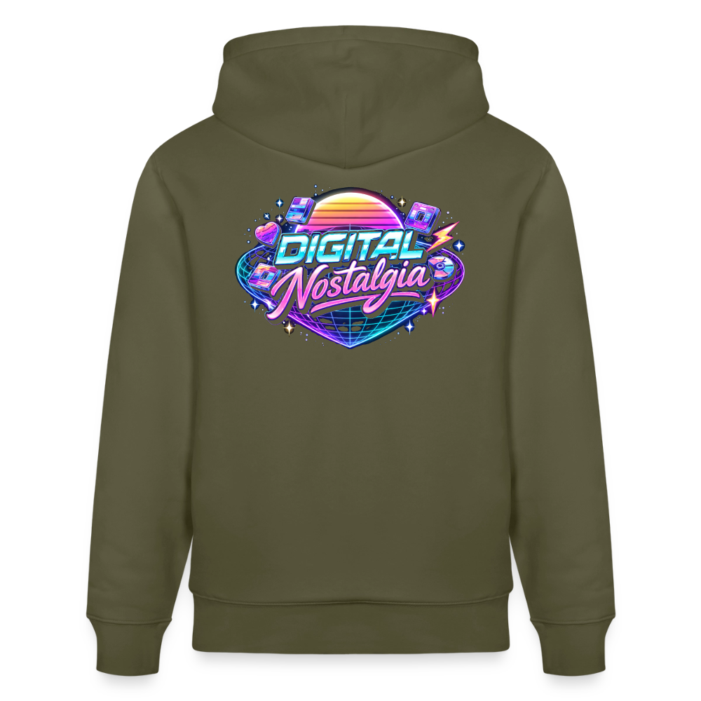 Organic Hoody - Retro Future Wave - khaki green