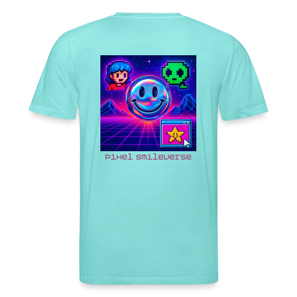 Organic T-Shirt - Retro Arcade Dream - pool blue