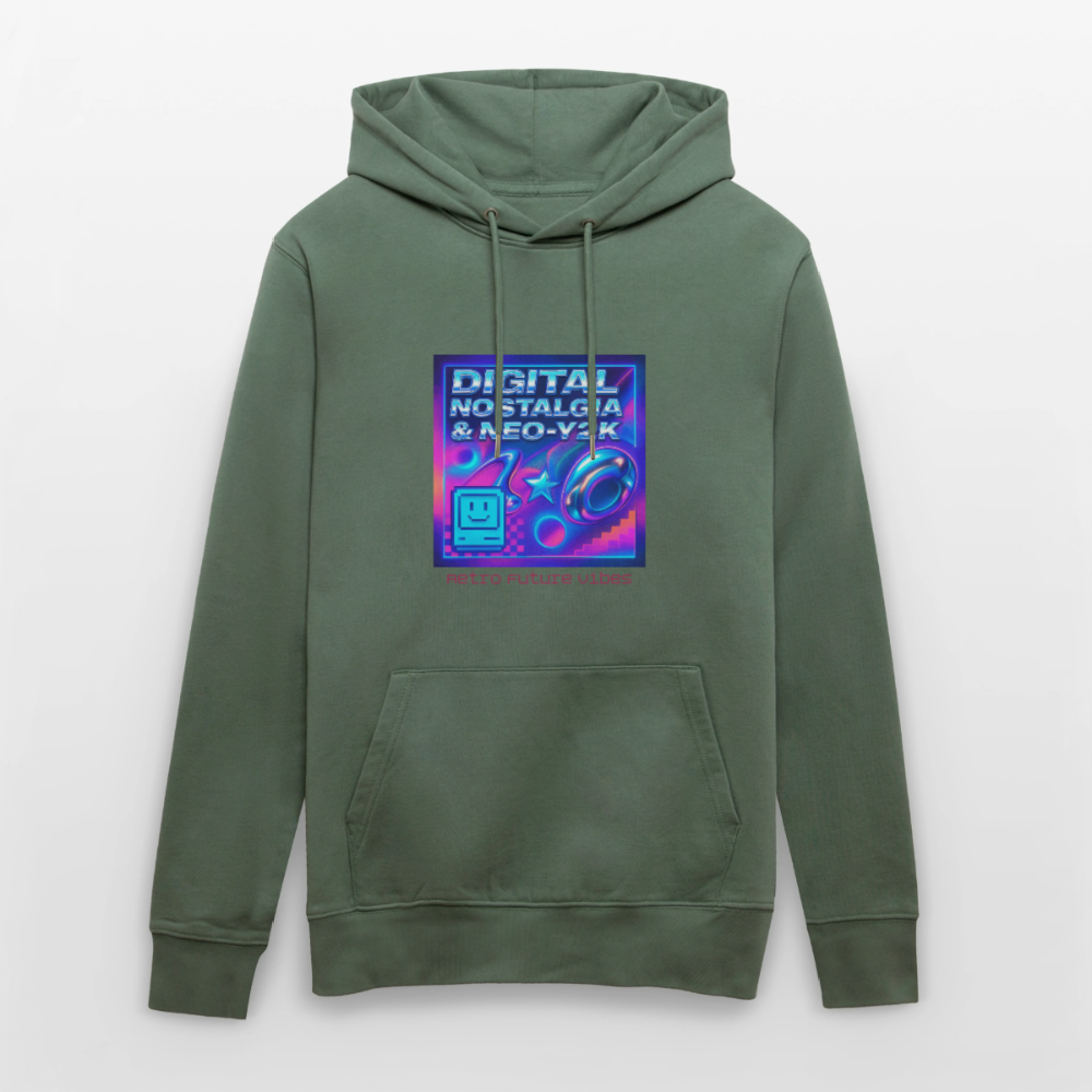 Organic Hoody - Digital Nostalgia - cypress green