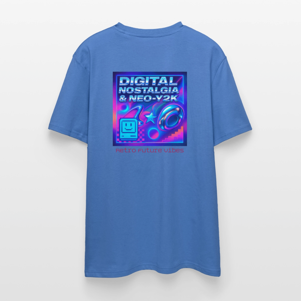 Organic T-Shirt - Digital Nostalgia - mindful blue
