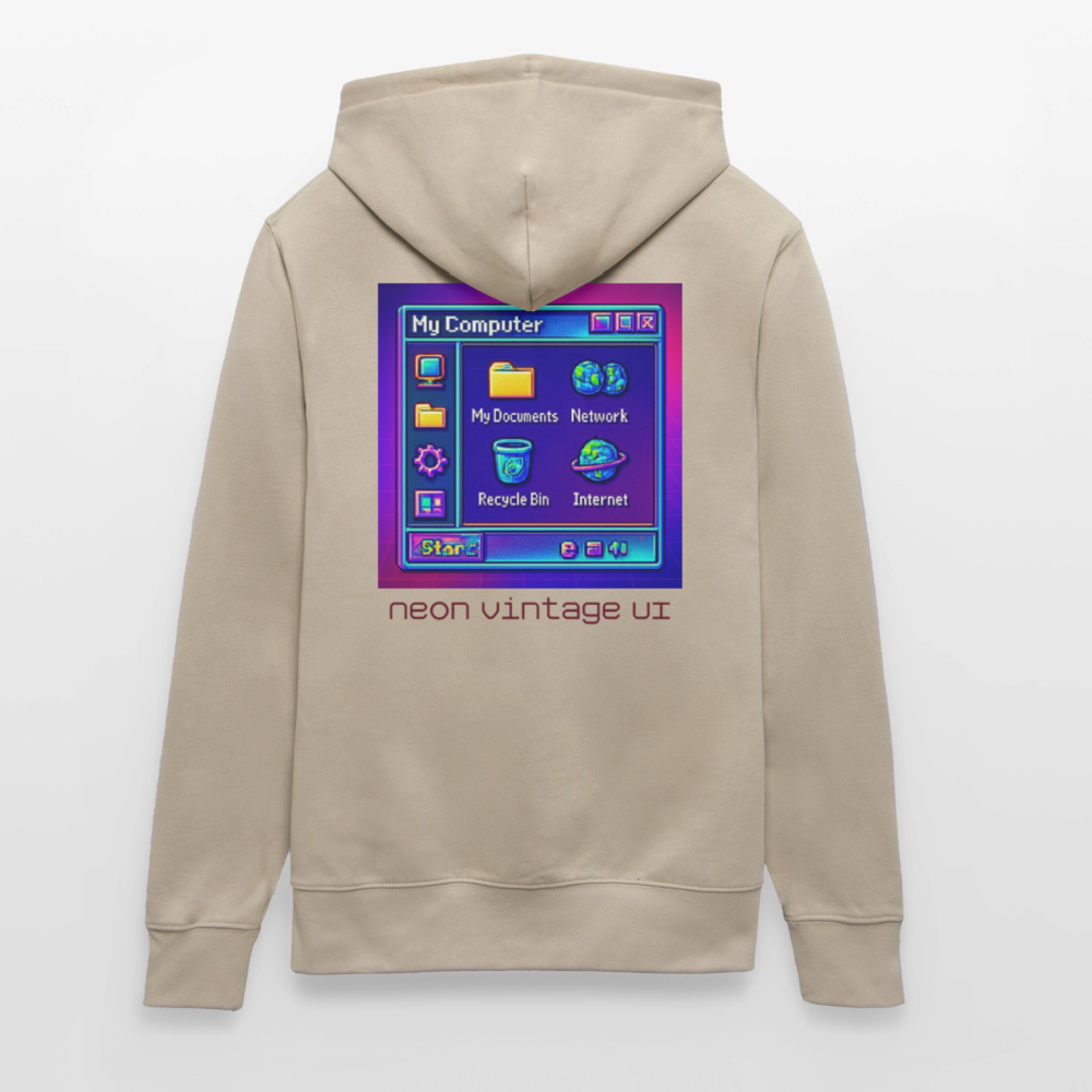 Organic Hoody - Retro Desktop - beige
