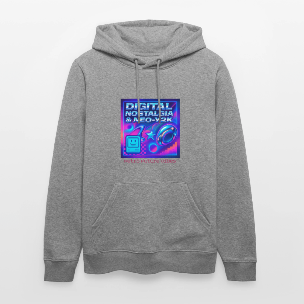 Organic Hoody - Digital Nostalgia - slub heather grey