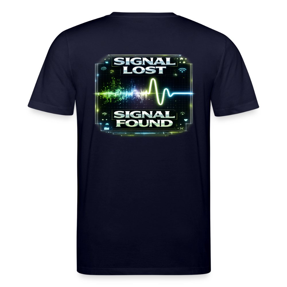 Organic T-Shirt - Signal Restored - navy