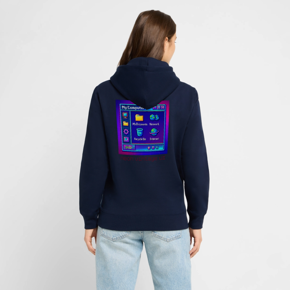 Organic Hoody - Retro Desktop - navy