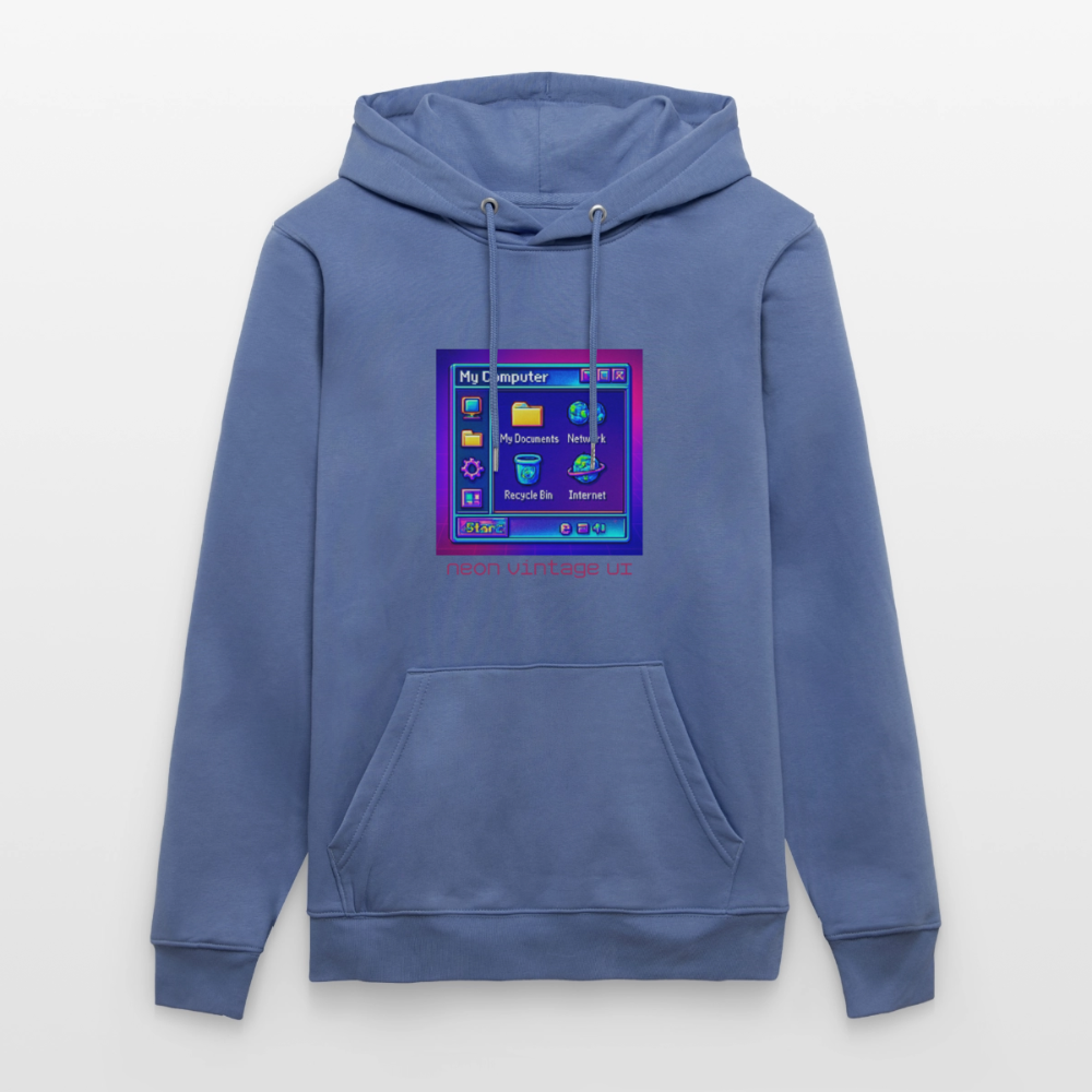 Organic Hoody - Retro Desktop - bright blue