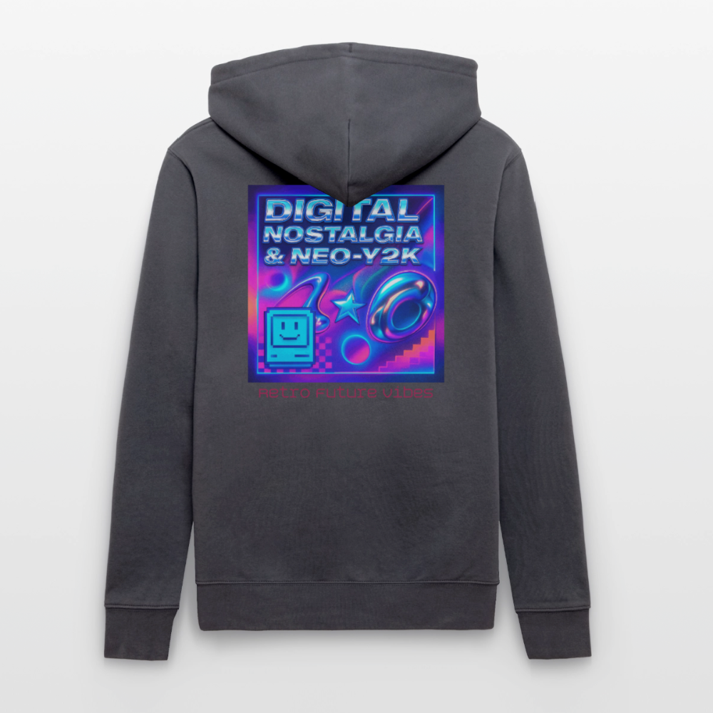 Organic Hoody - Digital Nostalgia - indigo blue