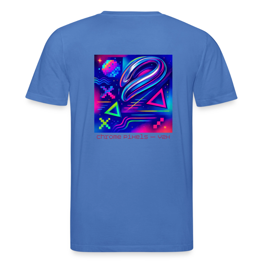 Organic T-Shirt - Neon Geometrics - mindful blue