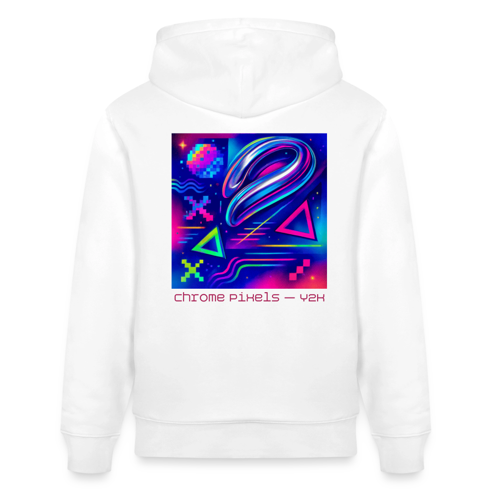 Organic Hoody - Neon Geometrics - white