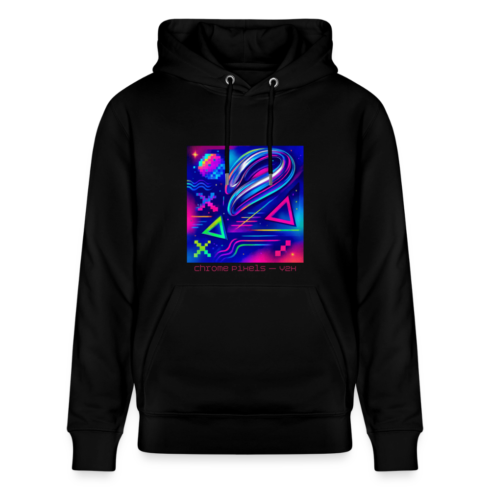 Organic Hoody - Neon Geometrics - black
