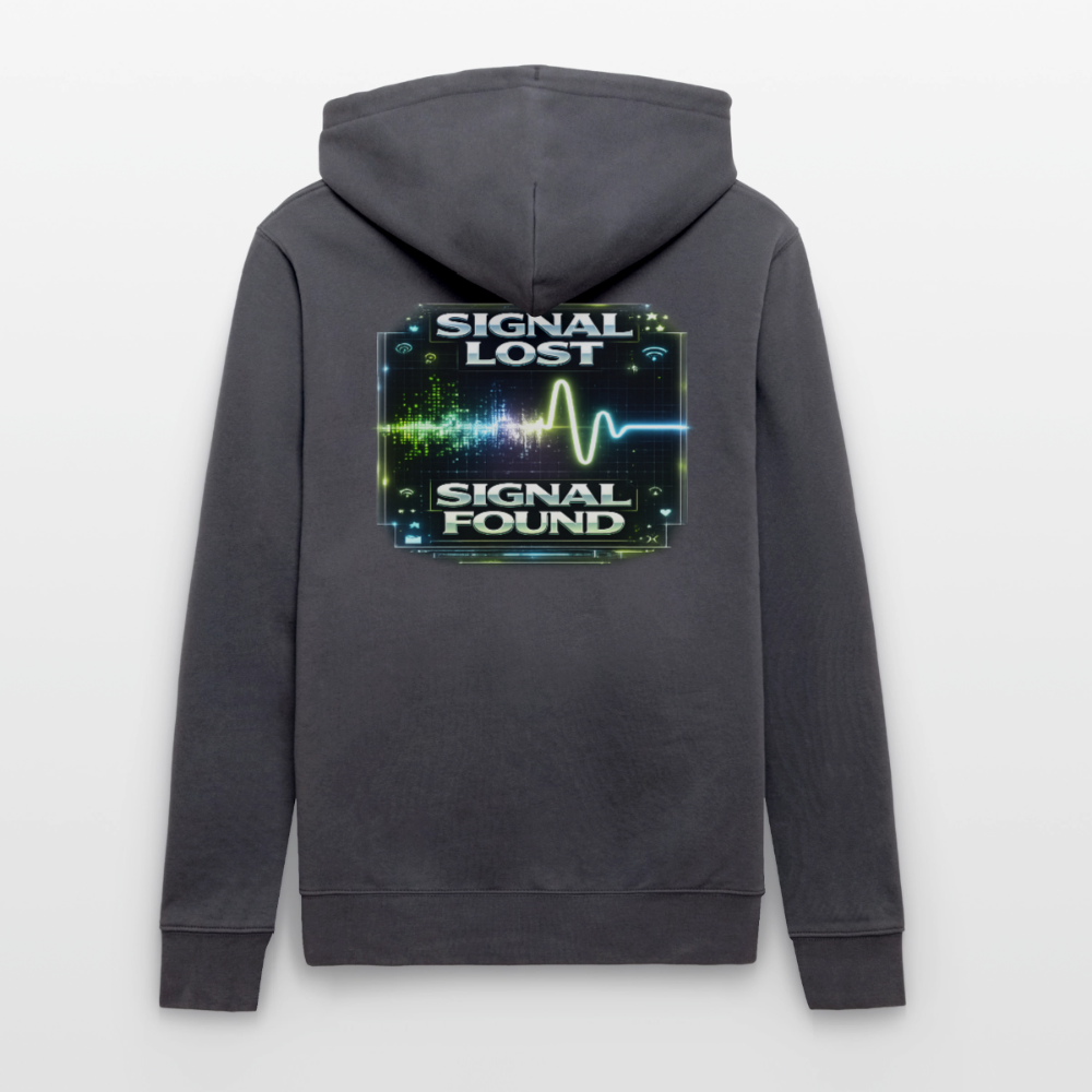 Organic Hoody - Signal Restored - indigo blue