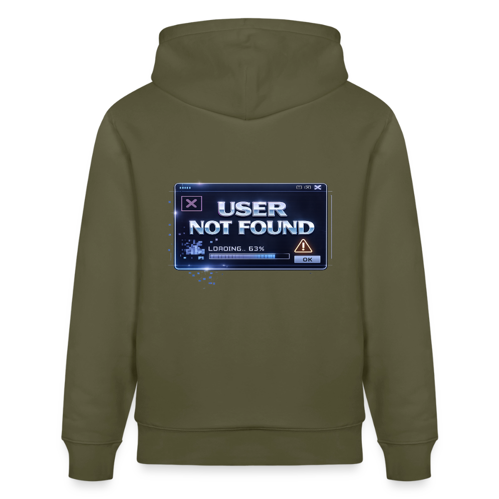Organic Hoody - User Not Found - khaki green