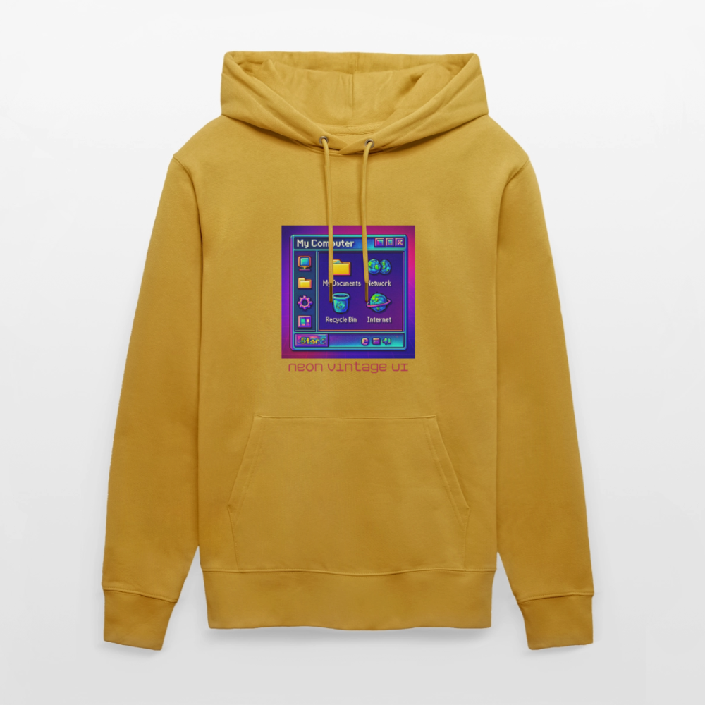 Organic Hoody - Retro Desktop - ochre