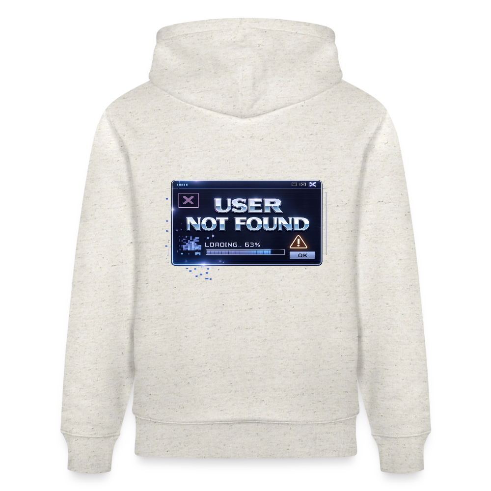 Organic Hoody - User Not Found - heather oatmeal