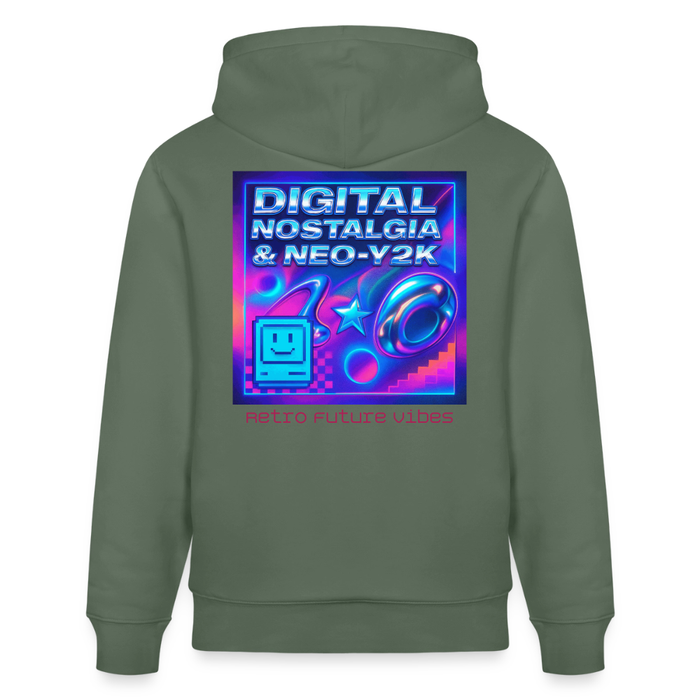 Organic Hoody - Digital Nostalgia - cypress green