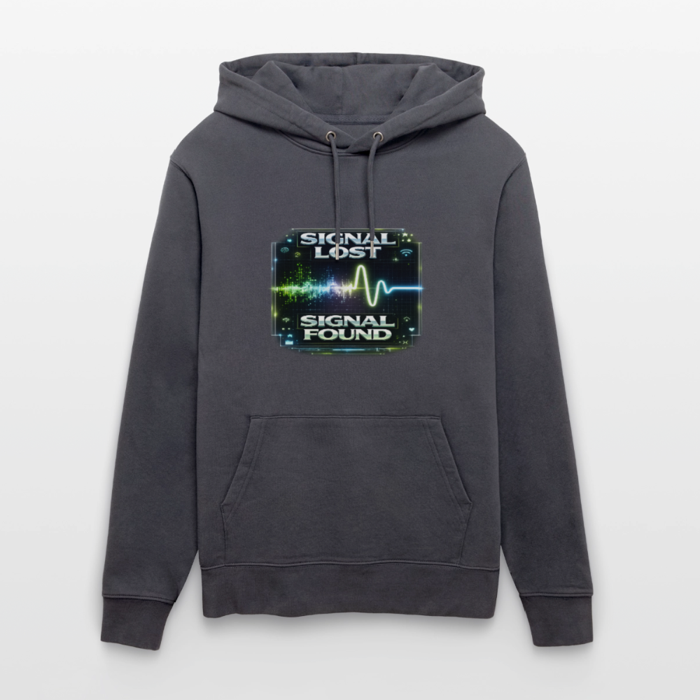 Organic Hoody - Signal Restored - indigo blue