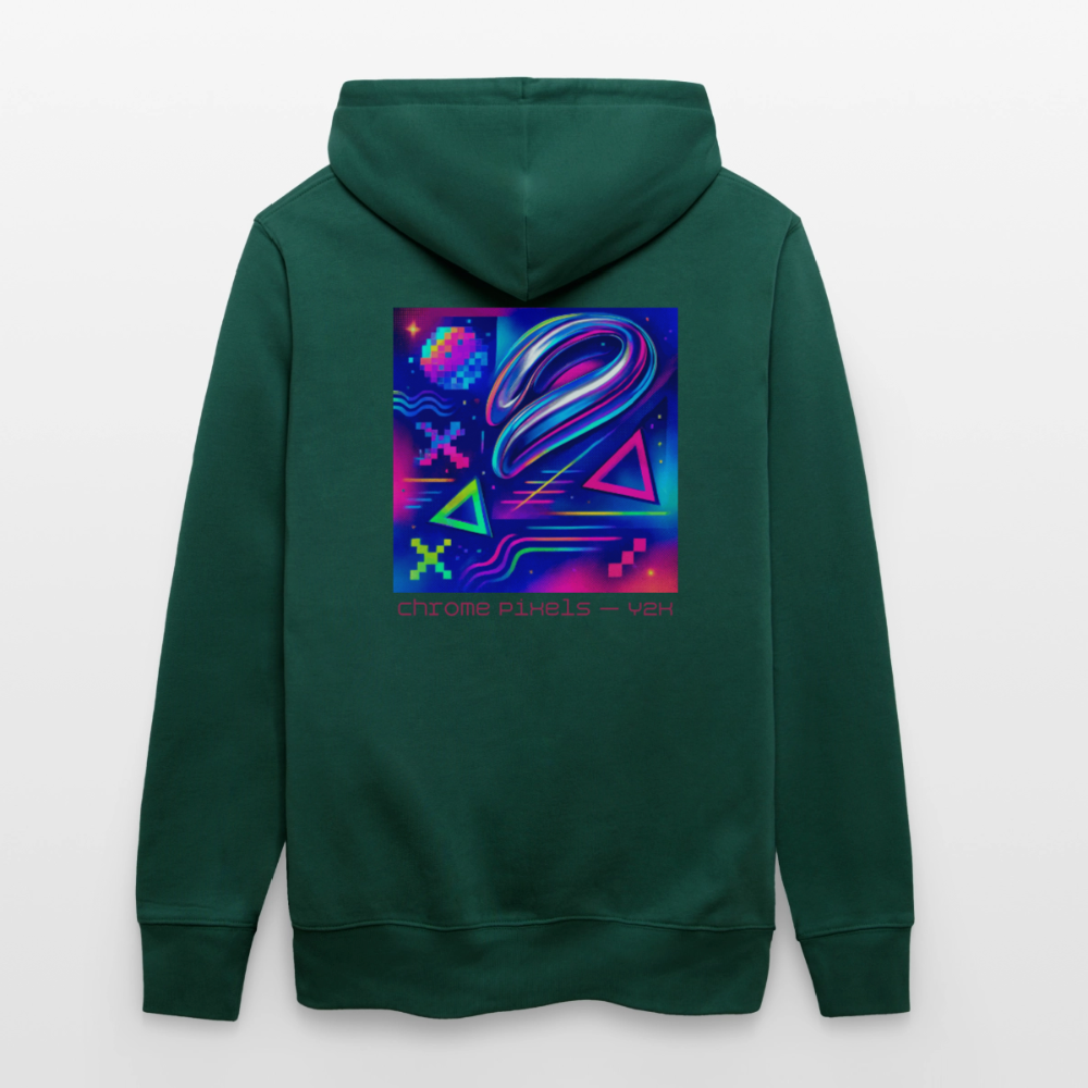 Organic Hoody - Neon Geometrics - forest