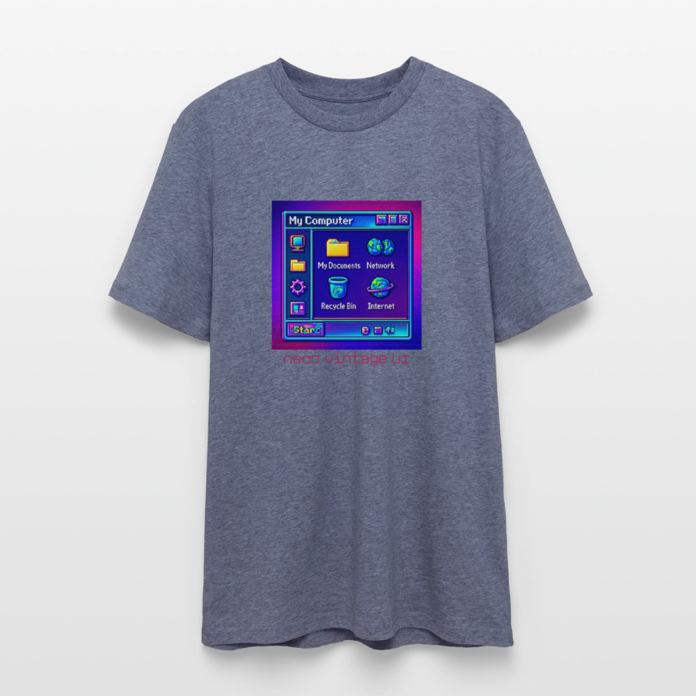 Organic T-Shirt - Retro Desktop - dark heather blue