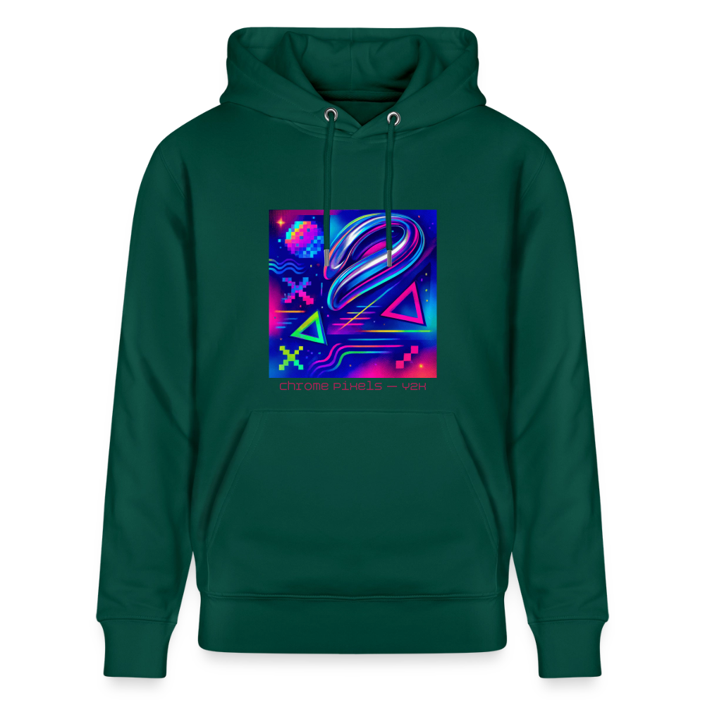 Organic Hoody - Neon Geometrics - forest