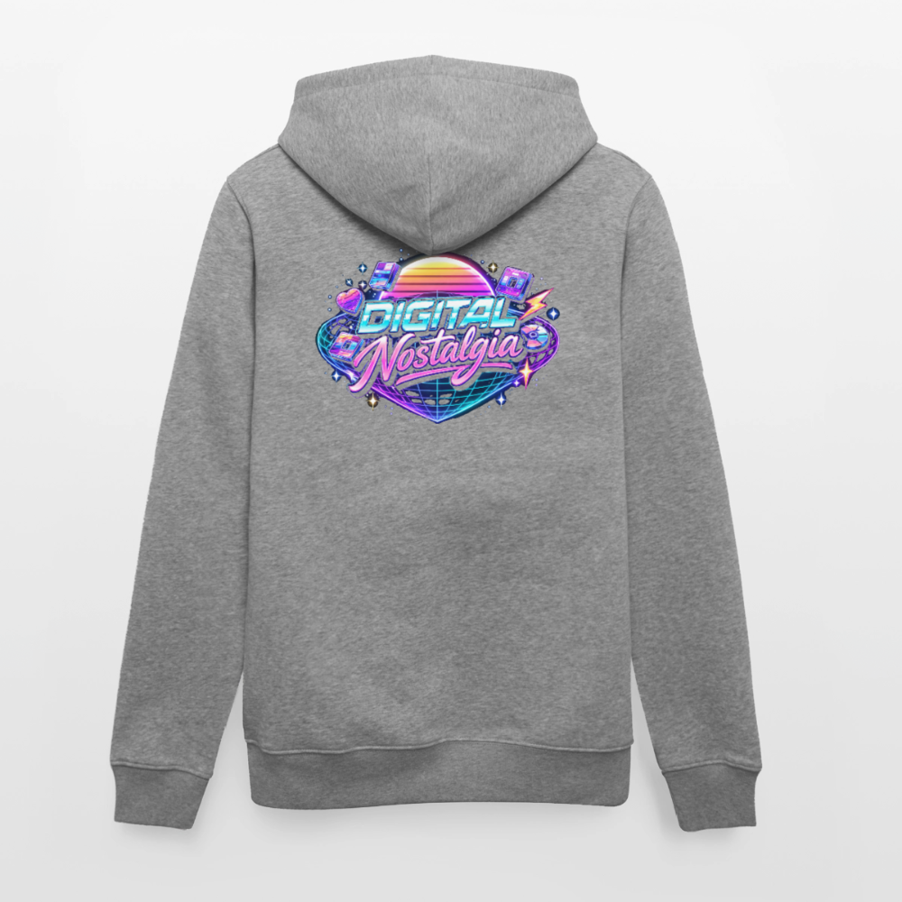 Organic Hoody - Retro Future Wave - slub heather grey