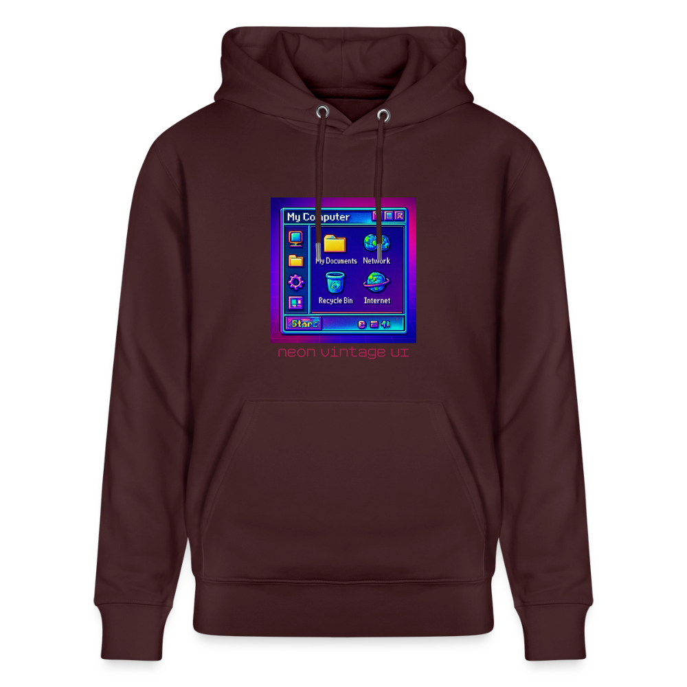 Organic Hoody - Retro Desktop - maroon