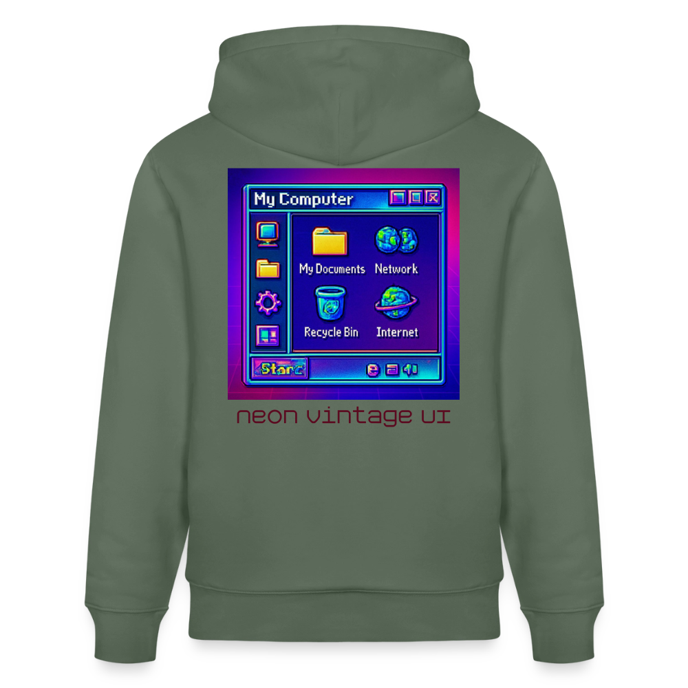 Organic Hoody - Retro Desktop - cypress green