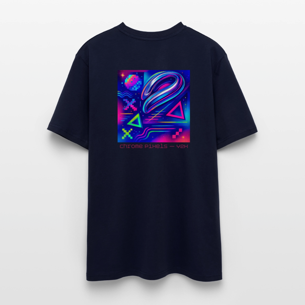 Organic T-Shirt - Neon Geometrics - navy