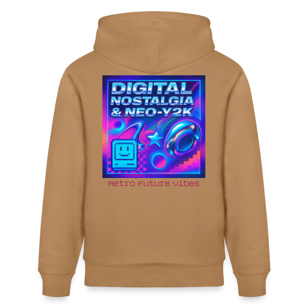 Organic Hoody - Digital Nostalgia - latte